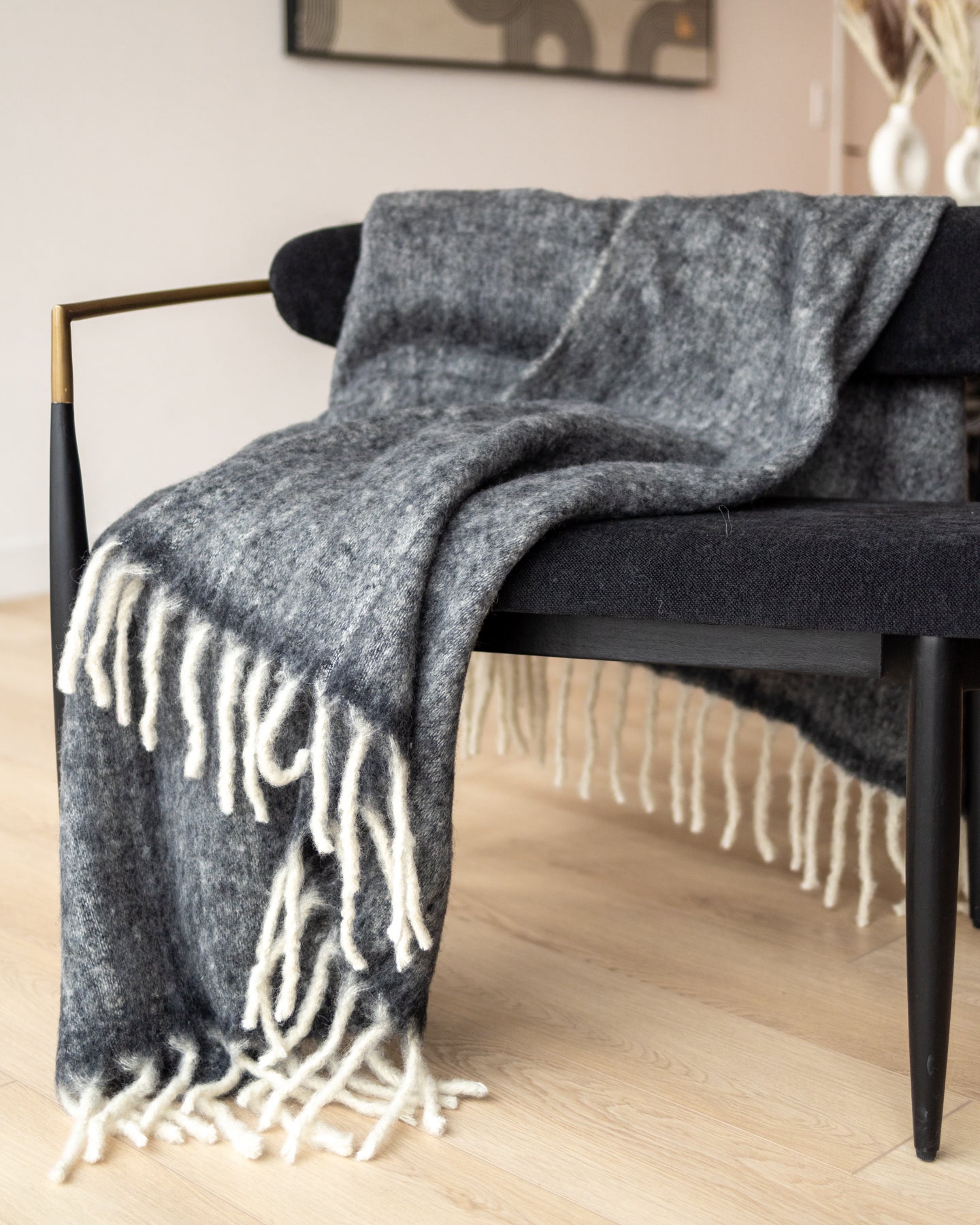 Gal Organic Brushed Wool Throw with Tassels