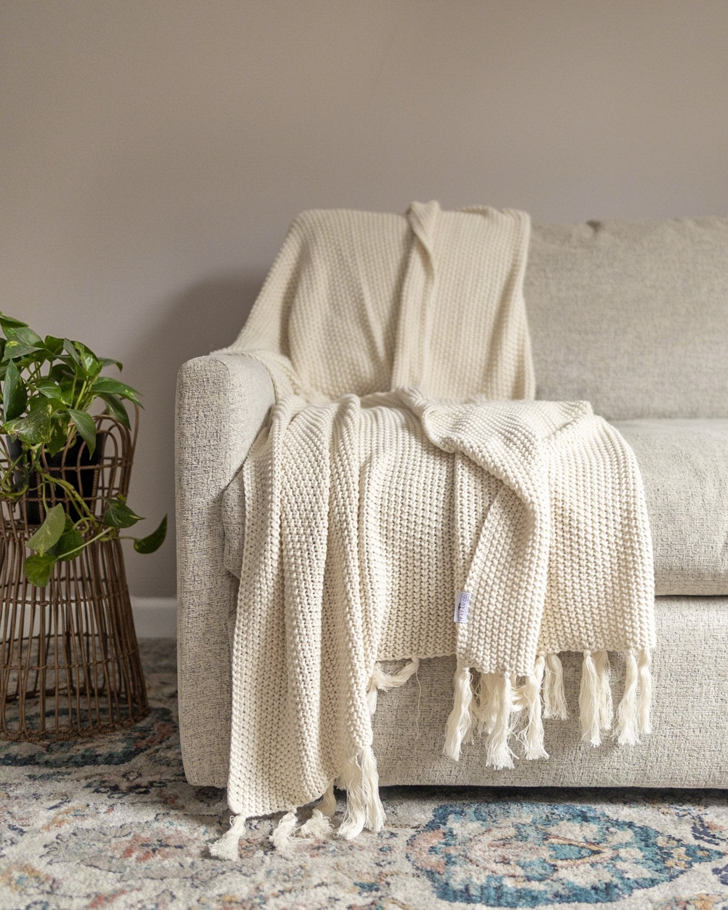 Hallen Organic Cotton Knit Throw YaYa Co