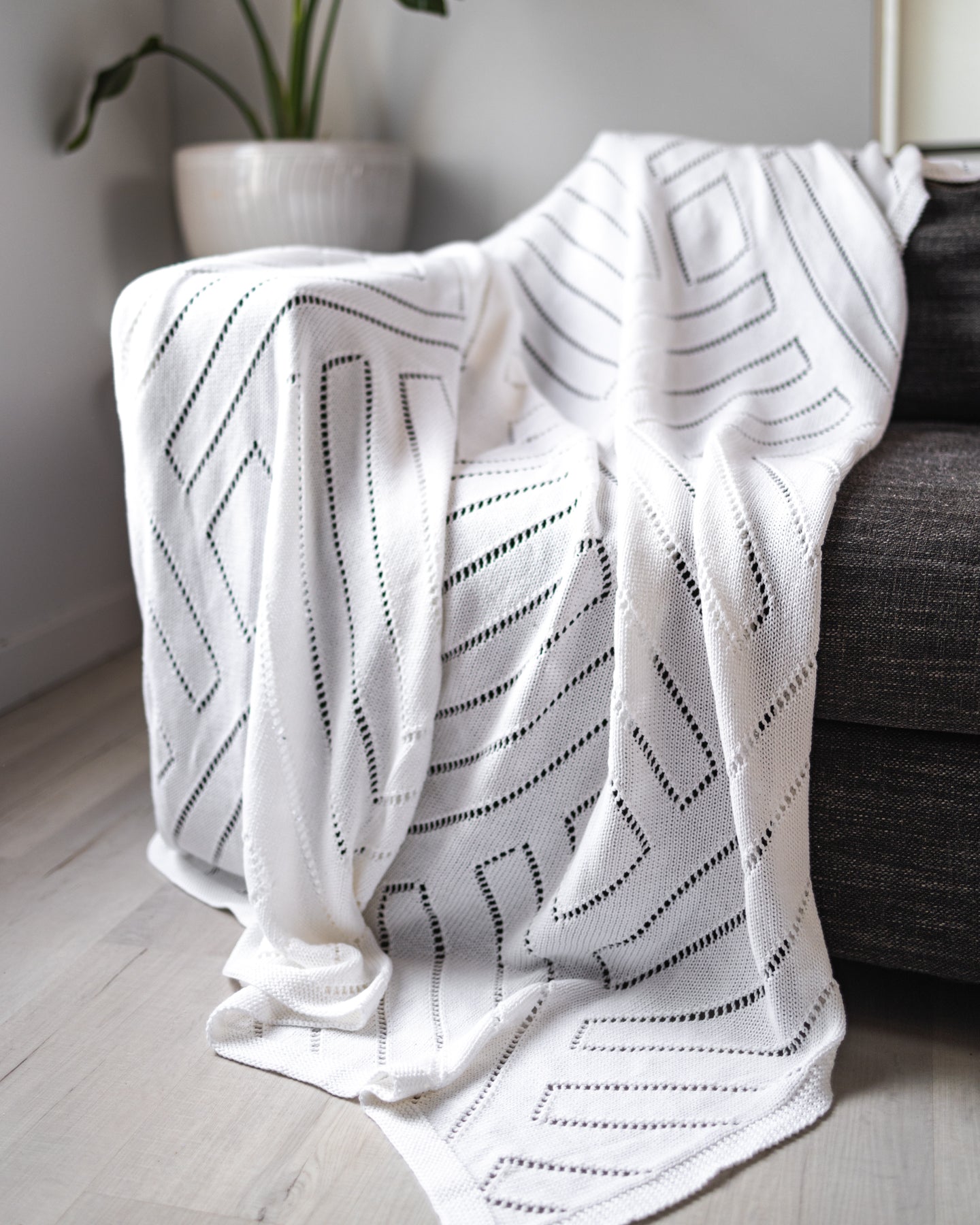 Lila Organic Cotton Knit Throw Blanket YaYa Co