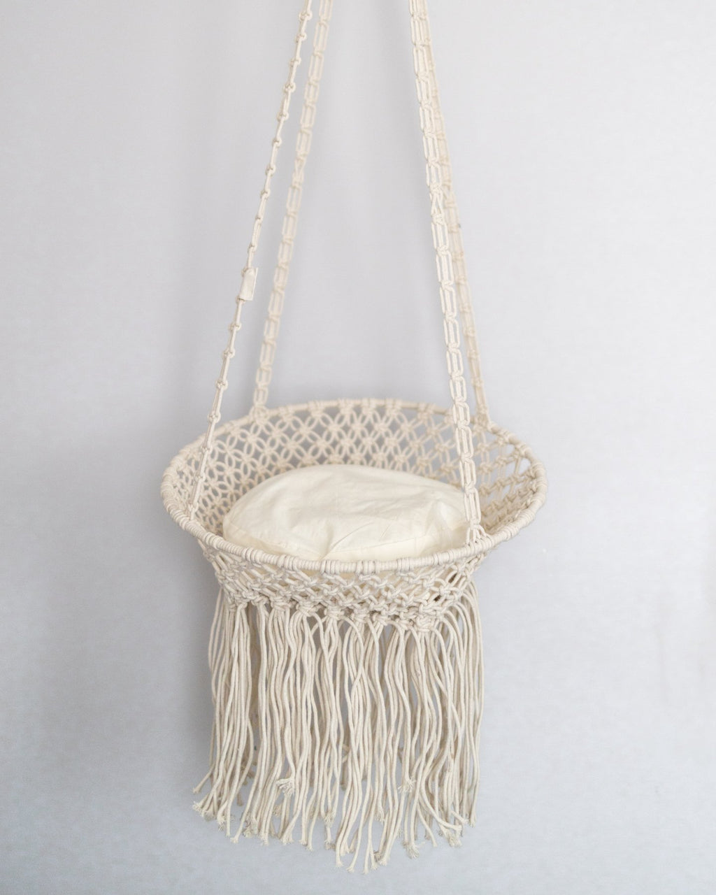 Off White Cotton Rope Handicraft Macrame Hand Bag