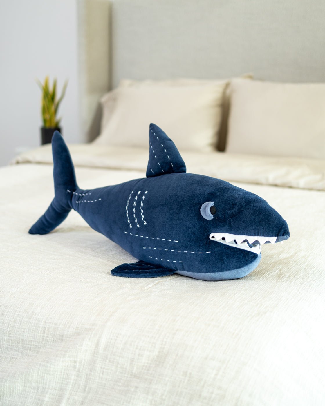 Whale store shark pillow