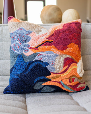 Aura Organic Cotton Abstract Throw Pillow - YaYa & Co.