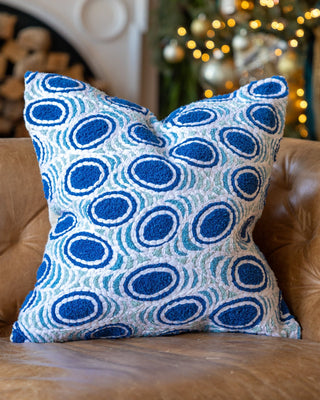 Azzurro Organic Cotton Throw Pillow - YaYa & Co.