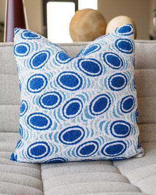 Azzurro Organic Cotton Throw Pillow - YaYa & Co.