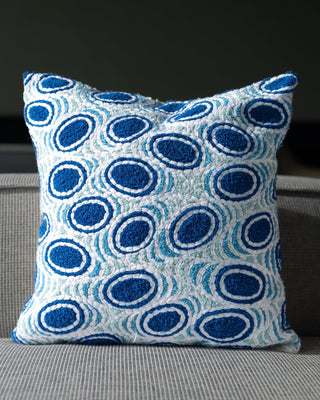 Azzurro Organic Cotton Throw Pillow - YaYa & Co.