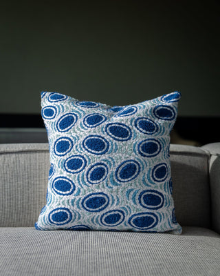 Azzurro Organic Cotton Throw Pillow - YaYa & Co.