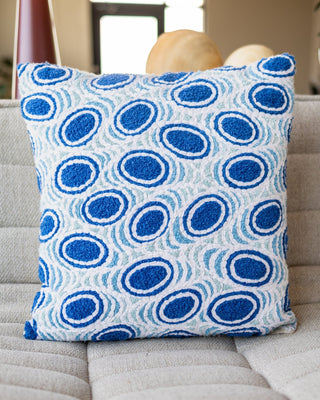 Azzurro Organic Cotton Throw Pillow - YaYa & Co.