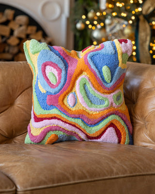 Bellows Organic Cotton Abstract Throw Pillow - YaYa & Co.