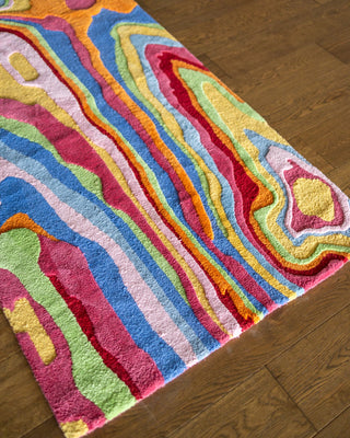 Bellows Organic Cotton Handmade Colorful Tufted Abstract Runner Rug - YaYa & Co.