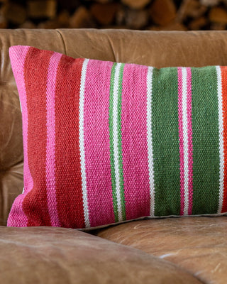 Blake Organic Cotton Striped Lumbar Pillow - YaYa & Co.