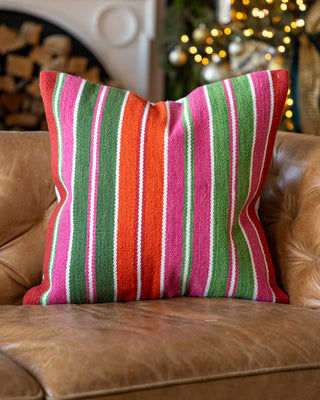 Blake Organic Cotton Striped Throw Pillow - YaYa & Co.