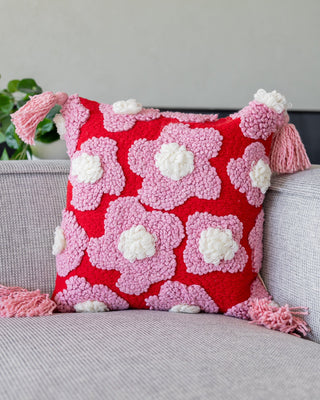 Blossom Organic Cotton Flower Throw Pillow - YaYa & Co.