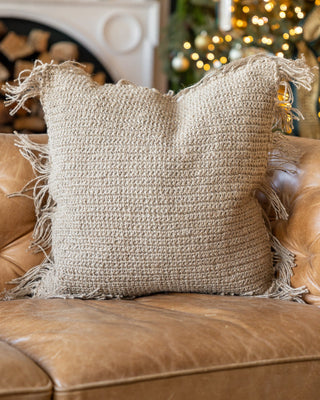 Brooke Organic Jute Knit Throw Pillow - YaYa & Co.