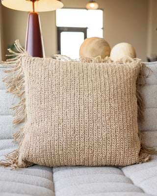 Brooke Organic Jute Knit Throw Pillow - YaYa & Co.