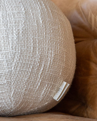 Coda Organic Slub Knit Cotton Round Pillow - YaYa & Co.