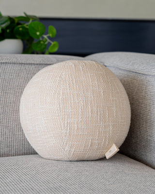 Coda Organic Slub Knit Cotton Round Pillow - YaYa & Co.