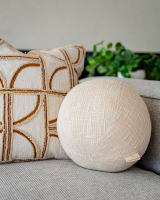 Coda Organic Slub Knit Cotton Round Pillow - YaYa & Co.