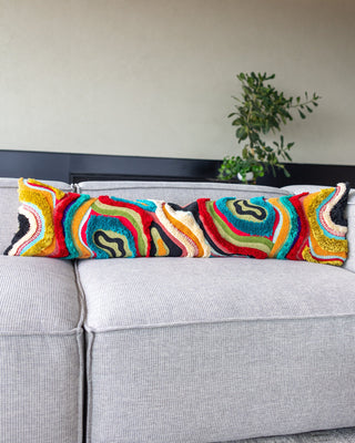 Echo Organic Cotton Abstract Oversized Lumbar Pillow - YaYa & Co.