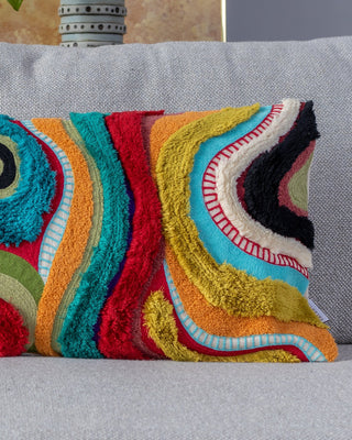 Echo Organic Cotton Abstract Oversized Lumbar Pillow - YaYa & Co.