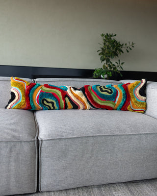 Echo Organic Cotton Abstract Oversized Lumbar Pillow - YaYa & Co.