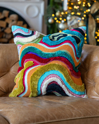 Echo Organic Cotton Abstract Throw Pillow - YaYa & Co.