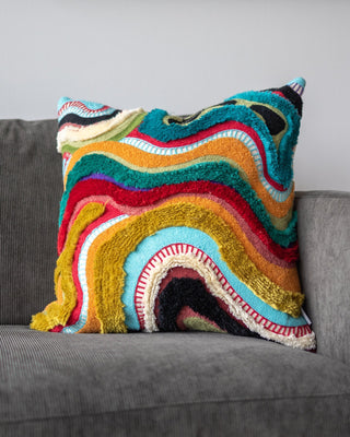 Echo Organic Cotton Abstract Throw Pillow Corporate Gift - YaYa & Co.