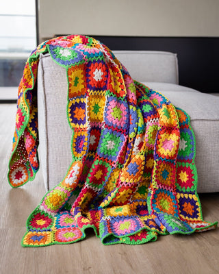 Emmie Organic Cotton Granny Square Crochet Throw Blanket - YaYa & Co.