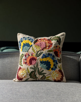 Faye Organic Cotton Abstract Floral Throw Pillow - YaYa & Co.