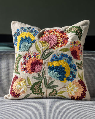 Faye Organic Cotton Abstract Floral Throw Pillow - YaYa & Co.