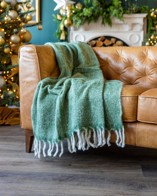 Gal Organic Brushed Wool Throw Blanket with Tassels - YaYa & Co.