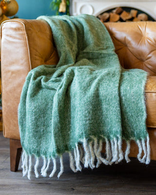 Gal Organic Brushed Wool Throw Blanket with Tassels - YaYa & Co.