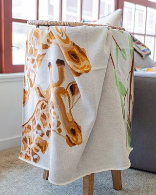 Gavin Organic Cotton Giraffe Baby and Kids Throw Blanket - YaYa & Co.