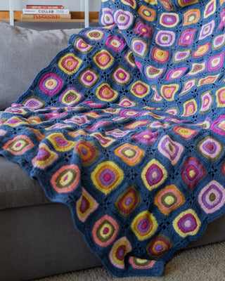 Jacie Organic Cotton Granny Square Crochet Throw - YaYa & Co.