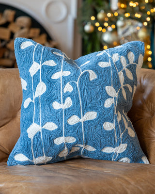 Joan Embroidered Organic Cotton Throw Pillow - YaYa & Co.