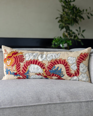 Kai Handmade Organic Cotton Beaded Lumbar Pillow - YaYa & Co.