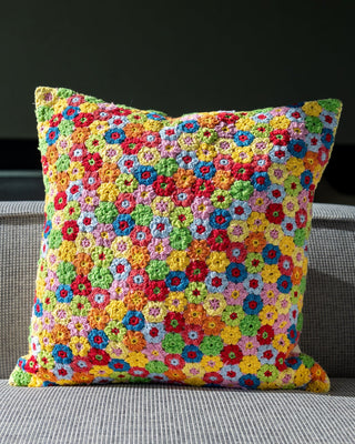 Lane Organic Cotton Abstract Crochet Throw Pillow - YaYa & Co.