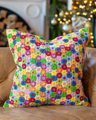 Lane Organic Cotton Abstract Crochet Throw Pillow - YaYa & Co.