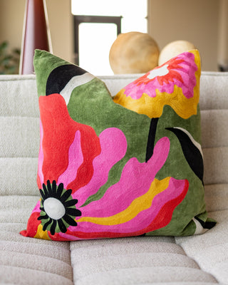 Lennon Organic Cotton Velvet Throw Pillow - YaYa & Co.