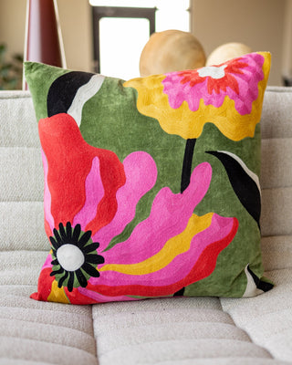 Lennon Organic Cotton Velvet Throw Pillow - YaYa & Co.