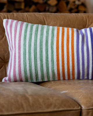 Madden Organic Cotton Striped Lumbar Pillow - YaYa & Co.