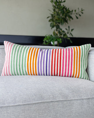 Madden Organic Cotton Striped Lumbar Pillow - YaYa & Co.