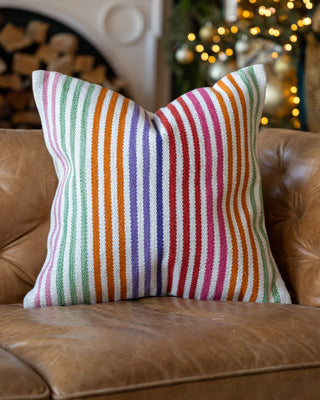 Madden Organic Cotton Striped Throw Pillow - YaYa & Co.