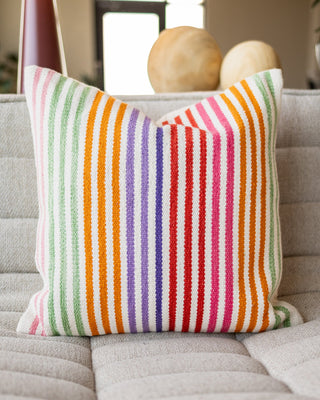 Madden Organic Cotton Striped Throw Pillow - YaYa & Co.