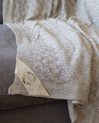 Margarida Organic Cotton and Linen Knit Throw Blanket - YaYa & Co.