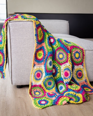 Maxine Organic Cotton Retro Crochet Throw Blanket - YaYa & Co.