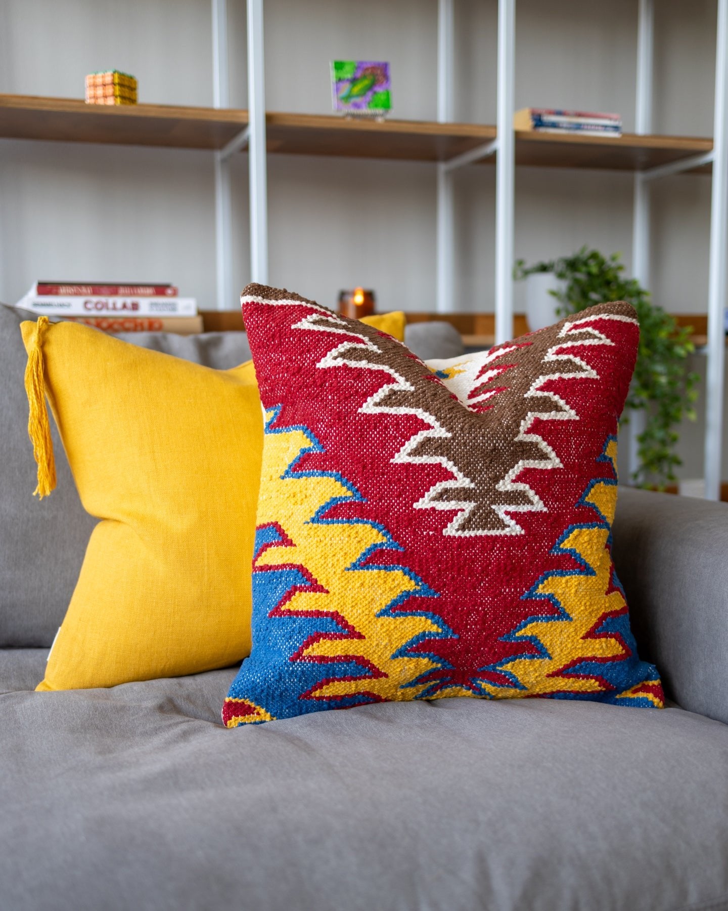 Prime Organic Cotton Kilim Throw Pillow YaYa Co