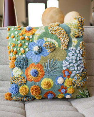 Selah Organic Cotton Floral Throw Pillow - YaYa & Co.