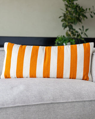 Sunny Organic Cotton Striped Lumbar Pillow - YaYa & Co.