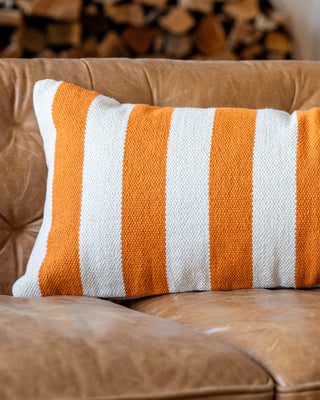 Sunny Organic Cotton Striped Lumbar Pillow - YaYa & Co.