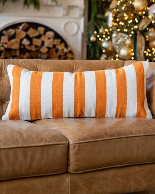 Sunny Organic Cotton Striped Lumbar Pillow - YaYa & Co.